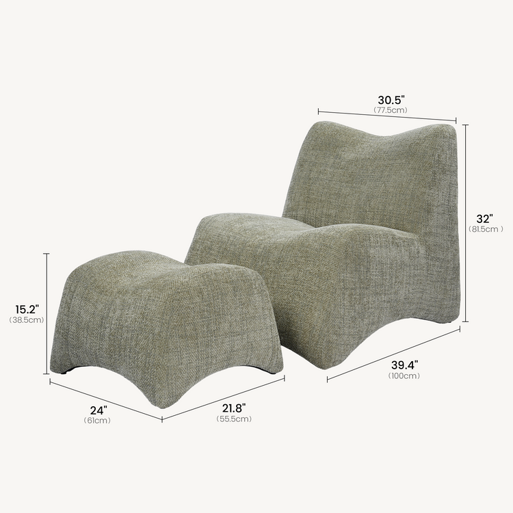 Chair dimensions are 30.5 inches wide, 39.4 inches deep, and 32 inches high