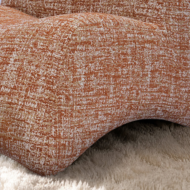 Curved Lounge Chair with Ottoman Set - Terracotta Chenille Accent Chair, 30.5" Wide Sofa