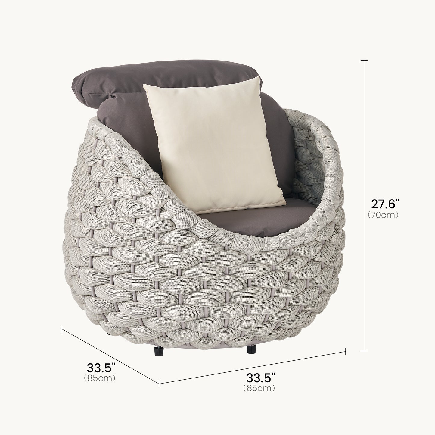 [Pre-Sale] Eggshell Handwoven Rope Outdoor Lounge Chair