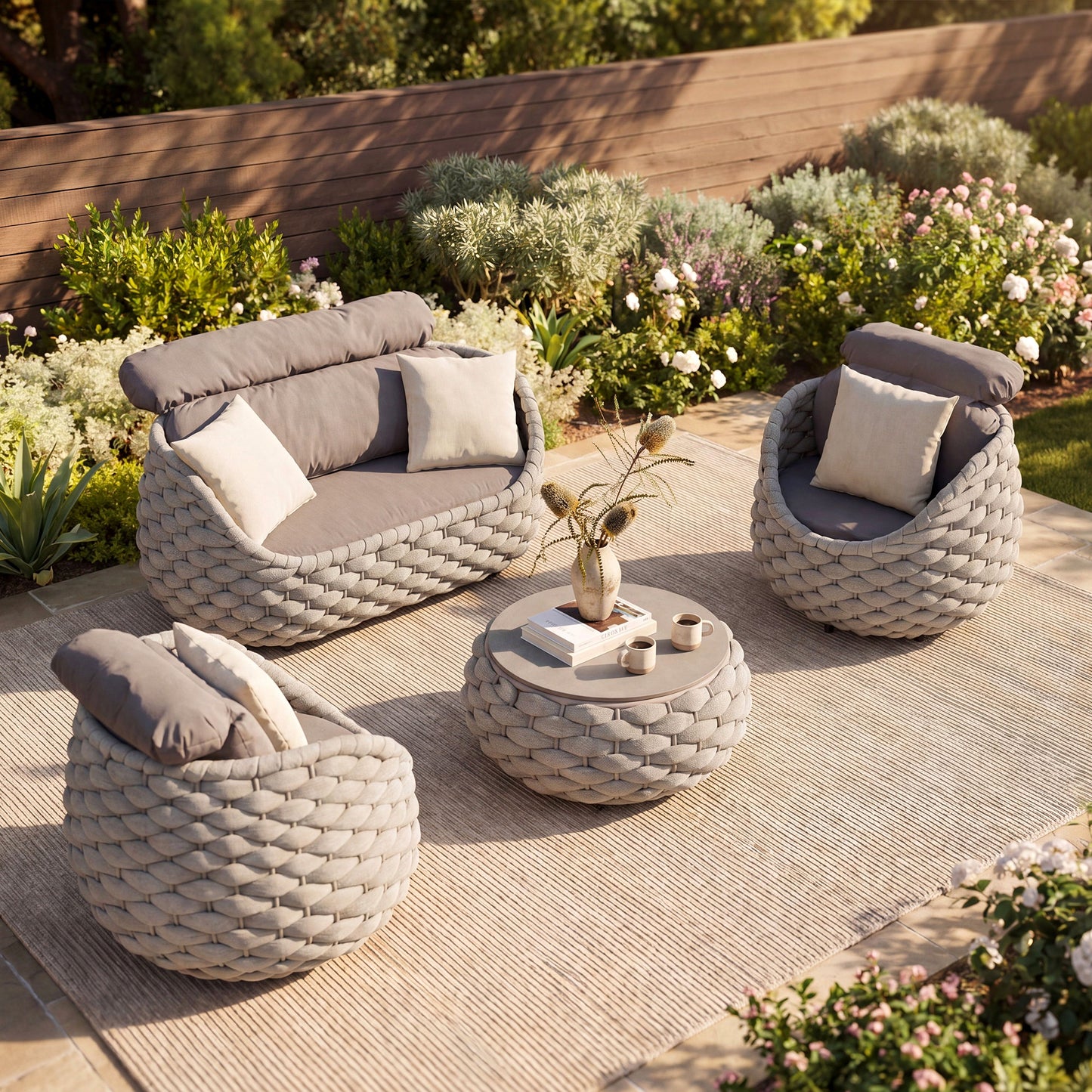 [Pre-Sale] Eggshell Sintered Stone Outdoor Coffee Table