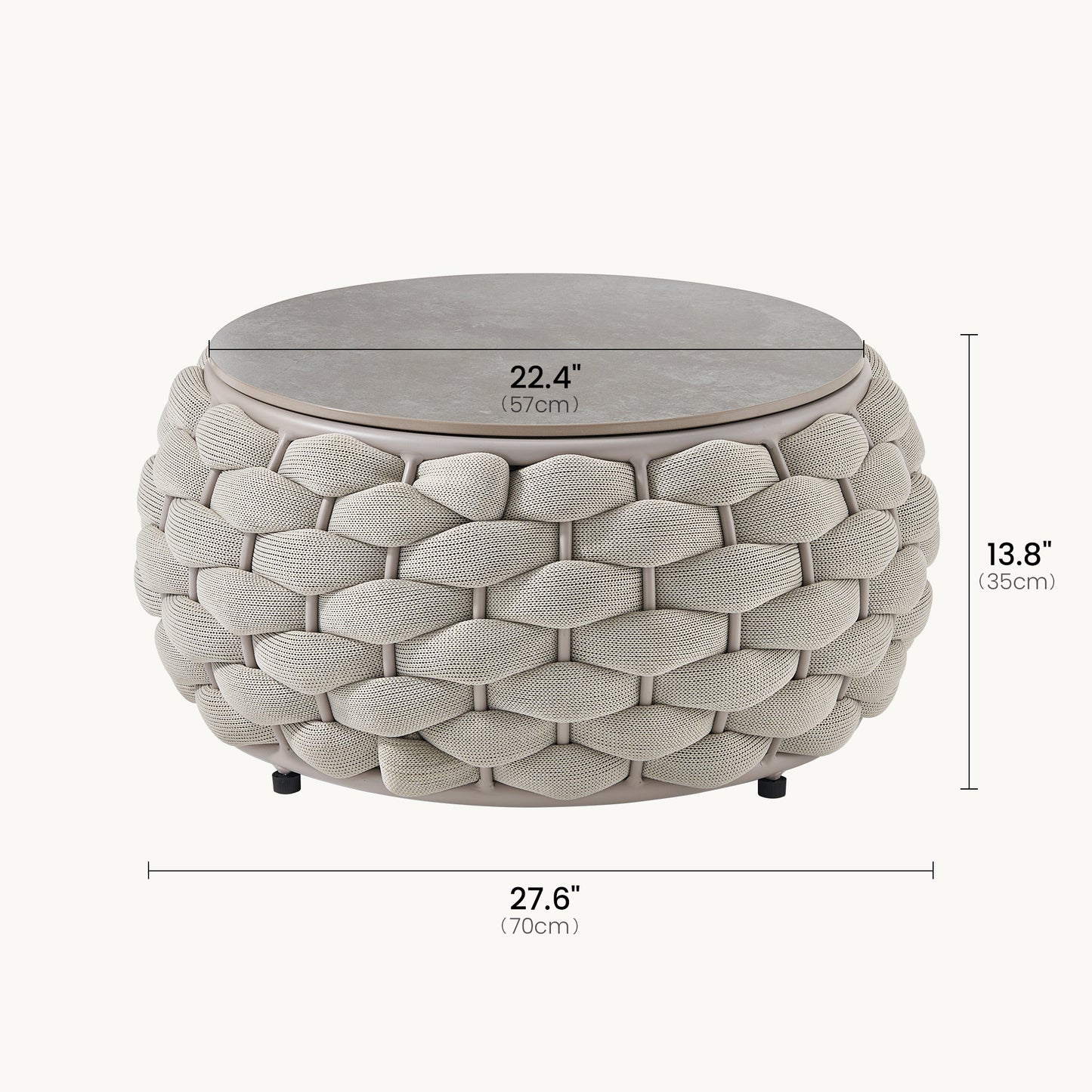 [Pre-Sale] Eggshell Sintered Stone Outdoor Coffee Table