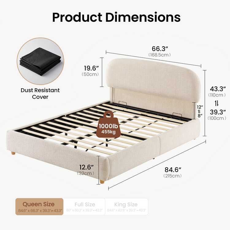 Elara Queen Storage Bed Frame with 12‘’ Cooling Memory Foam Mattress Set