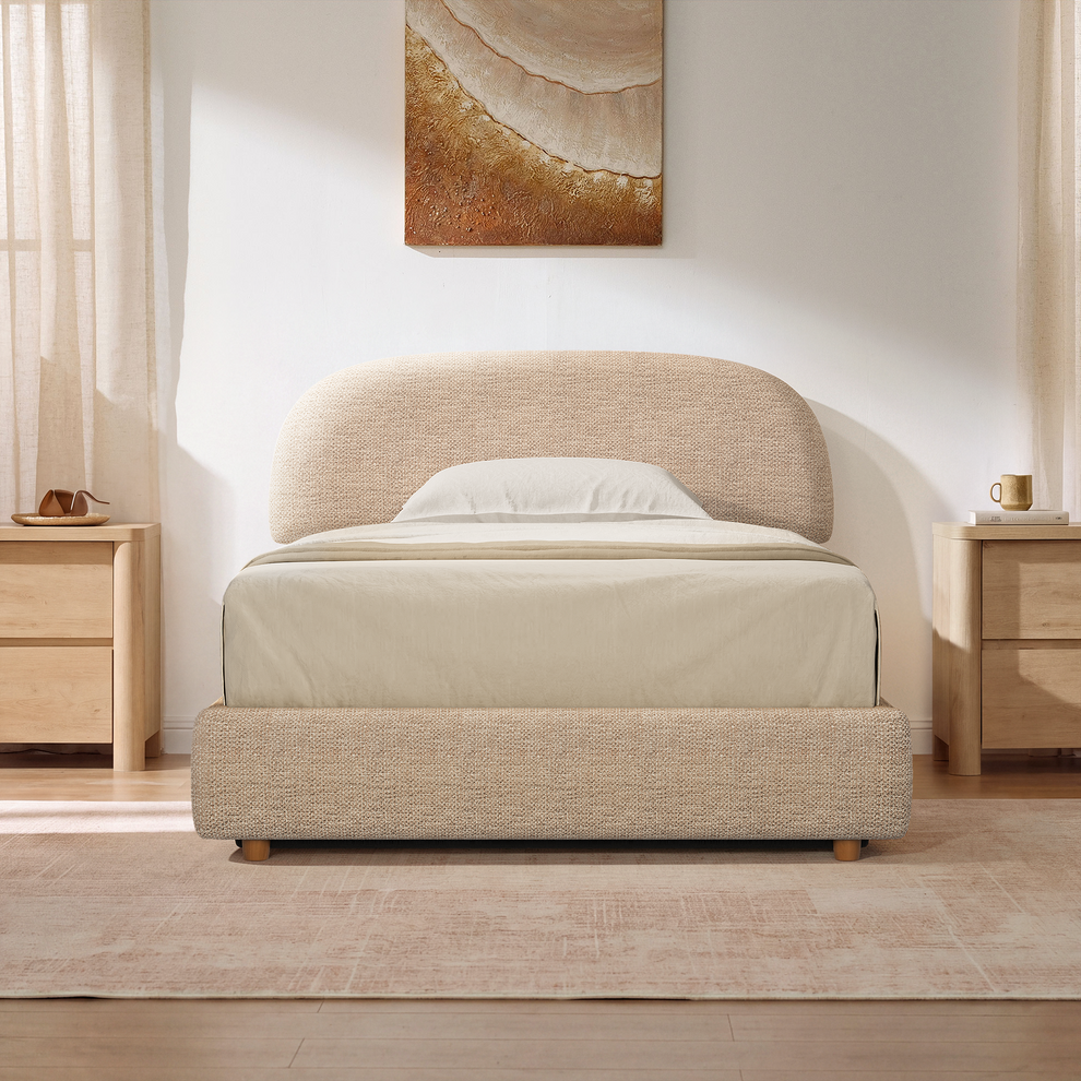 Elara Full Lift-Up Storage Bed Frame with Adjustable Headboard, Brown