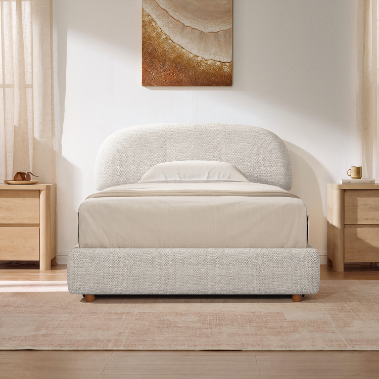 Elara Full Lift-Up Storage Bed Frame with Adjustable Headboard, Grey