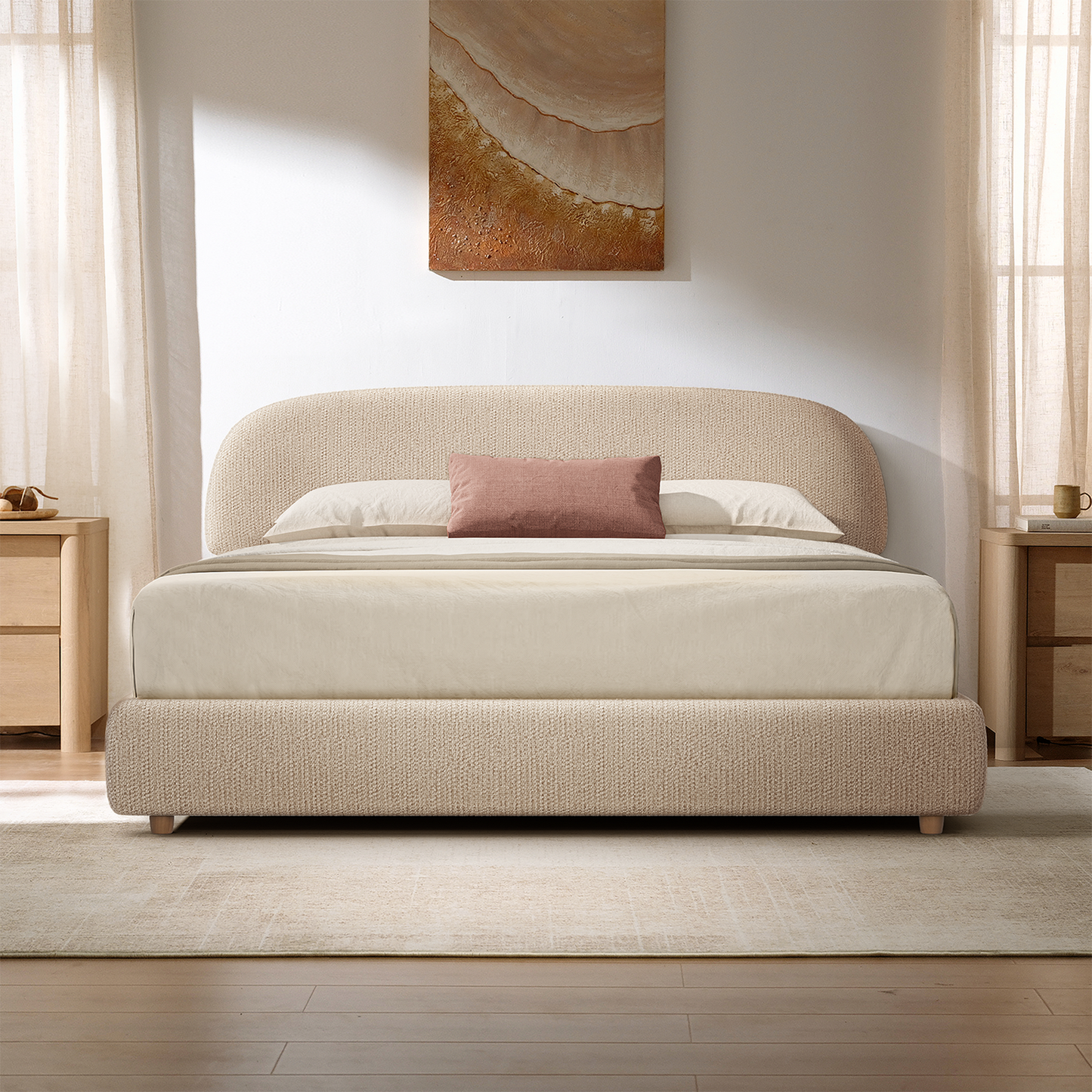 Elara King Lift-Up Storage Bed Frame with Adjustable Headboard, Brown
