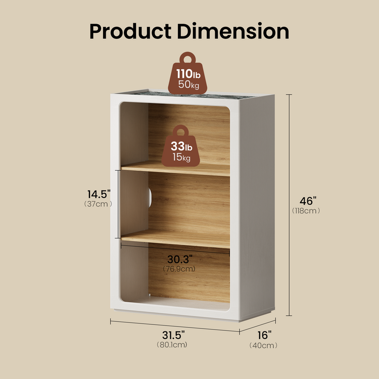 FlexMod 31.5" Modular Open Bookshelf with Adjustable Shelves