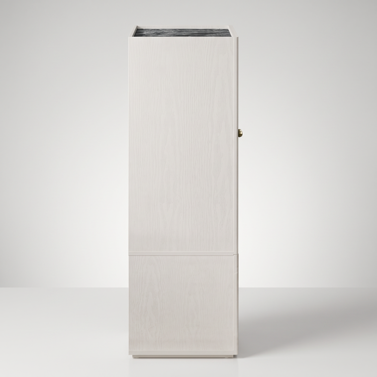 Shoe Cabinet, 46.5" Modular Scalloped with Soft-Close Doors & Open Storage, FlexMod Collection