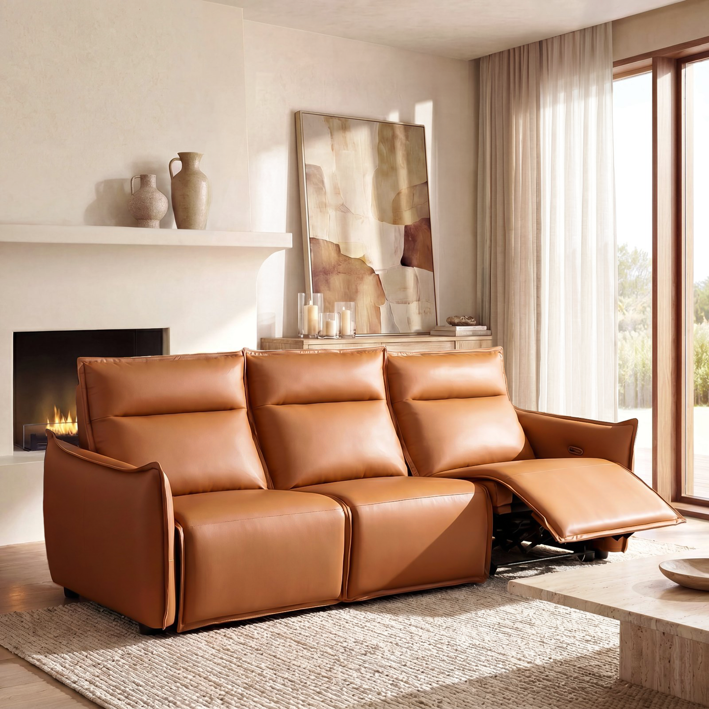 Frame 96" 3-Seater Power Reclining Sofa with Zero Gravity & USB-C, Orange