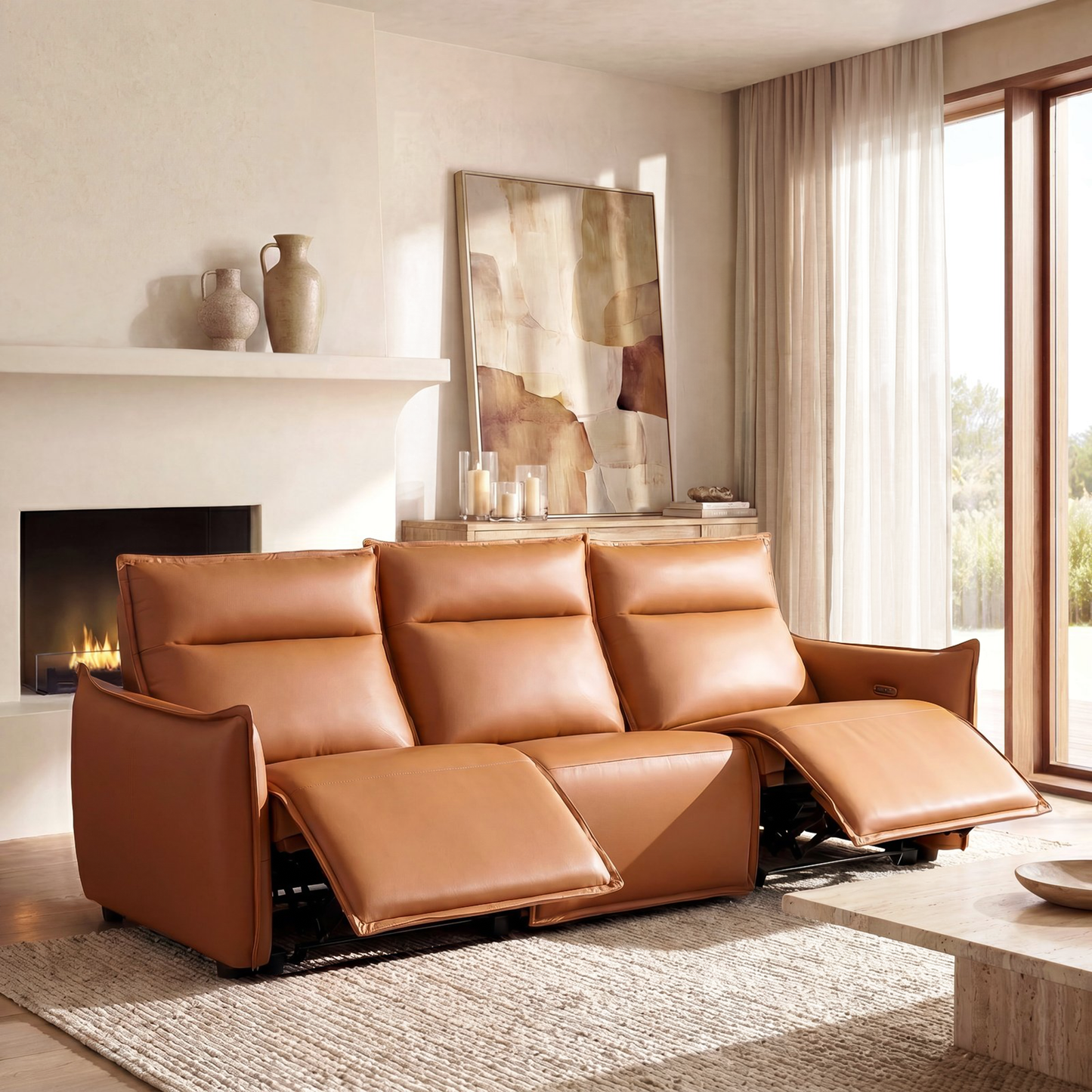 Frame 96" 3-Seater Power Reclining Sofa with Zero Gravity & USB-C, Orange