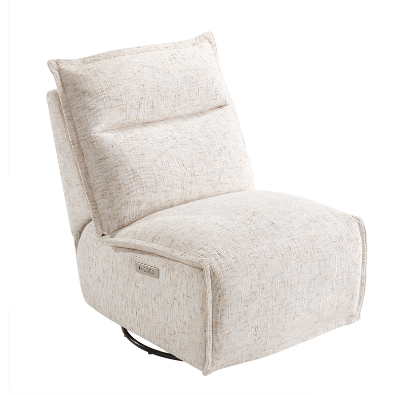 Freya Armless Power Swivel Recliner, Sandstone Beige