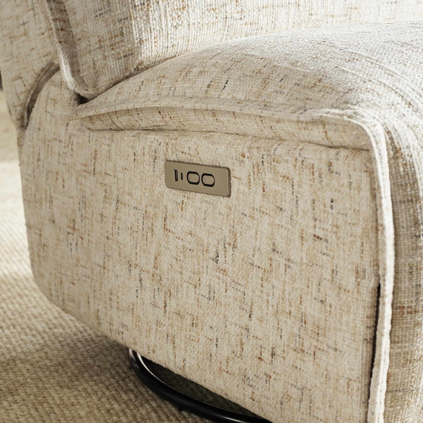 [Pre-sale] Freya Armless Power Swivel Recliner, Sandstone Beige