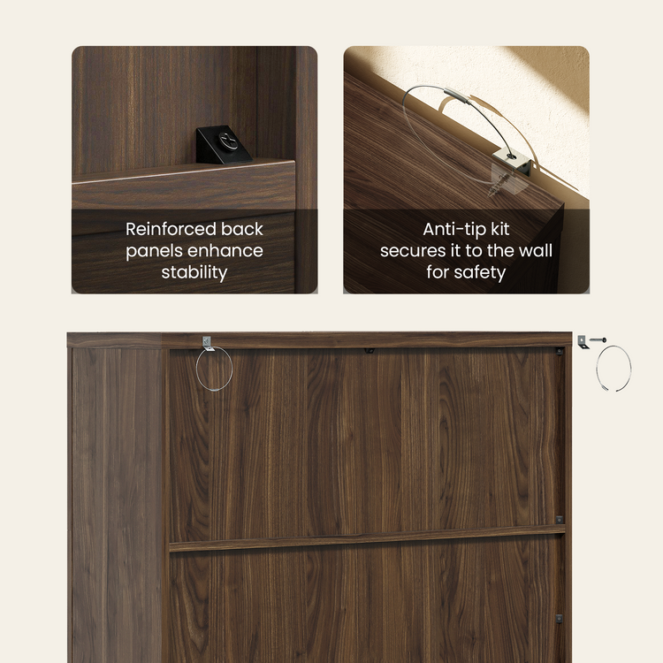 [Pre-sale] Harmo Block 3-Tier Modular Bookshelf, Walnut Wood-Grain Finish