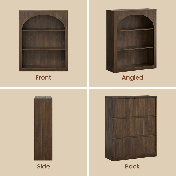 [Pre-sale] Harmo Block 3-Tier Modular Bookshelf, Walnut Wood-Grain Finish