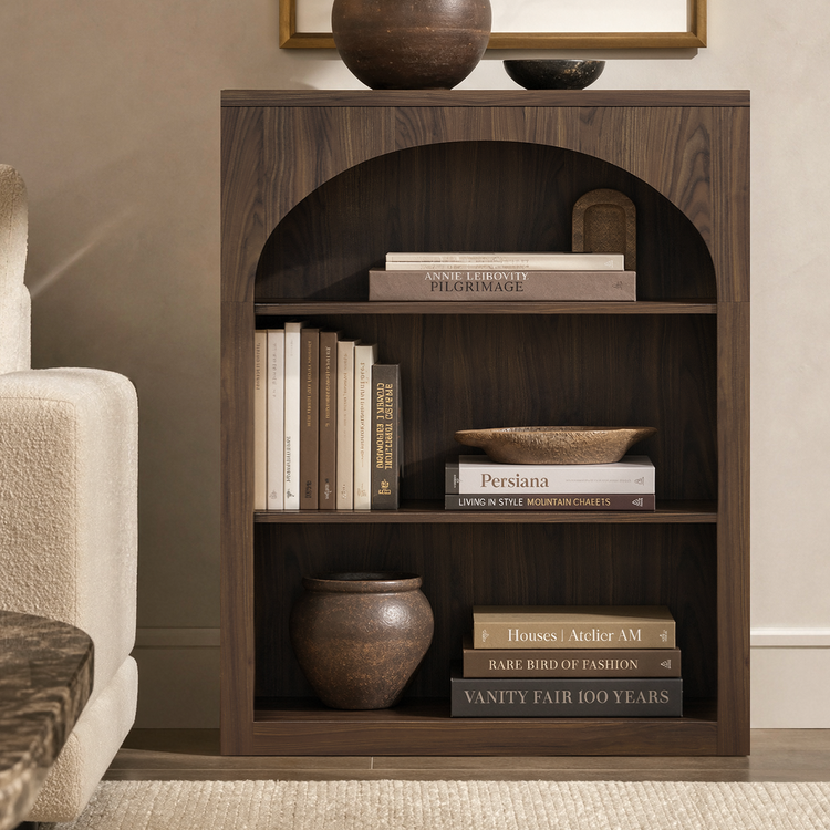 [Pre-sale] Harmo Block 3-Tier Modular Bookshelf, Walnut Wood-Grain Finish