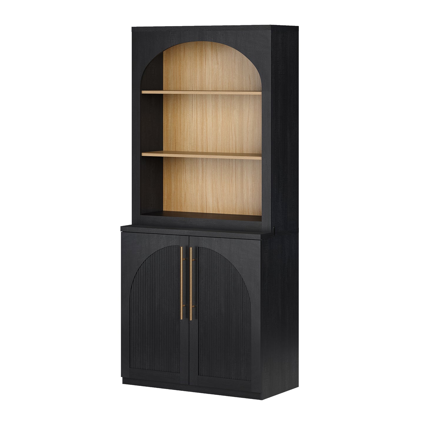 [Pre-sale] Harmo Block 70" Tall Arched Bookcase with Doors