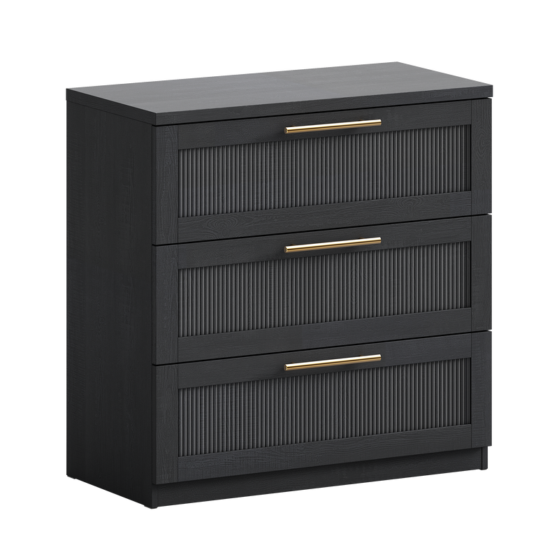 Harmo Block 3-Drawer Dresser with Wave Panel