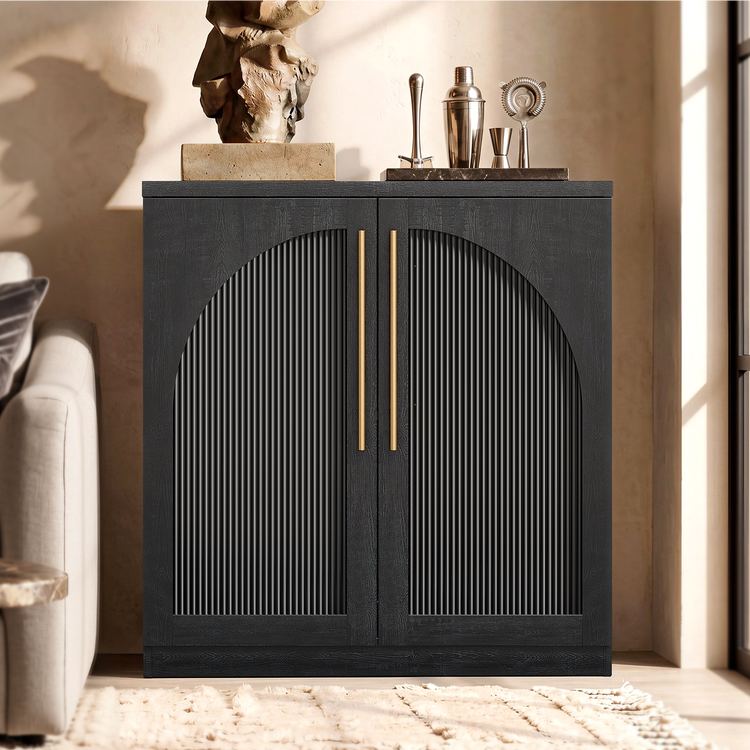 [Pre-Sale] Harmo Block 31" Arched Fluted Accent Cabinet Storage Cabinet