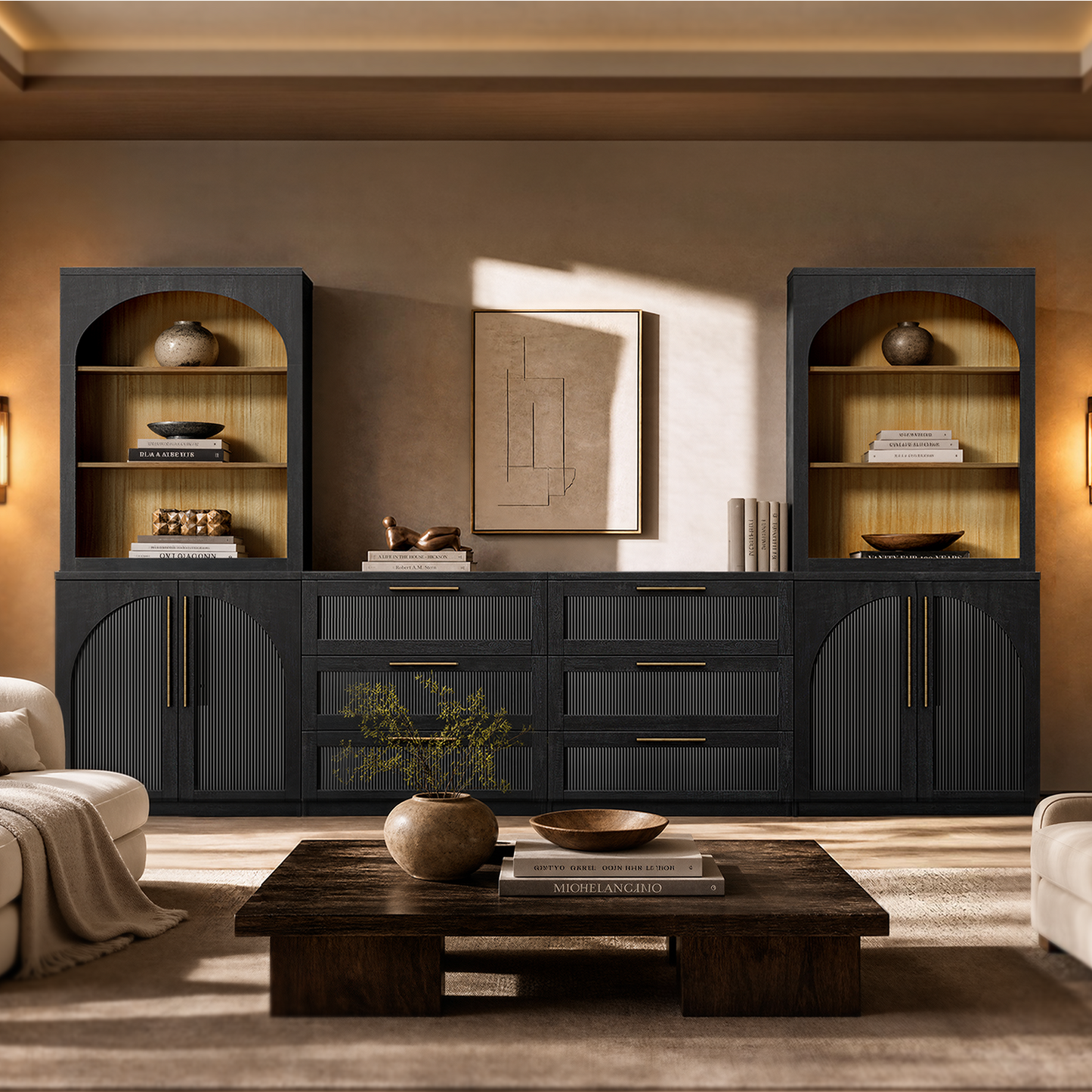 Harmo Block Arched Sideboard Cabinet