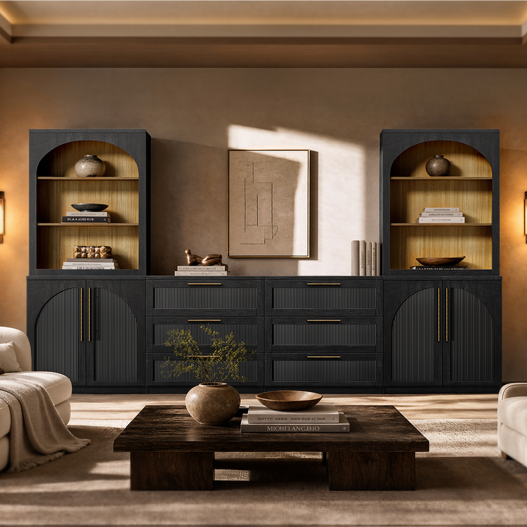 [Pre-Sale] Harmo Block 31" Arched Fluted Accent Cabinet Storage Cabinet