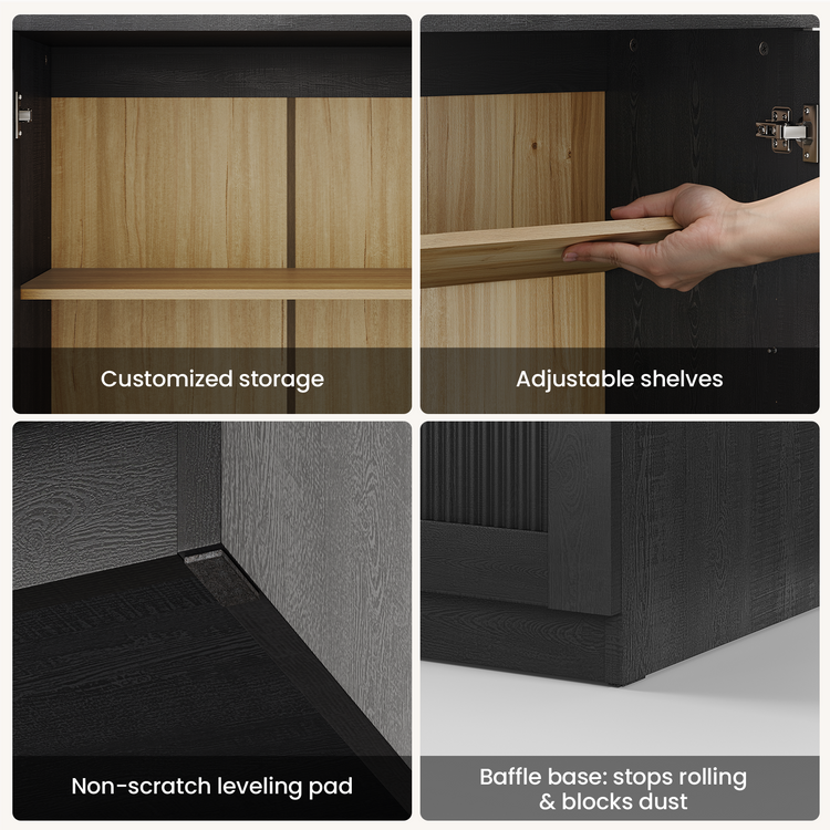 [Pre-Sale] Harmo Block 31" Arched Fluted Accent Cabinet Storage Cabinet