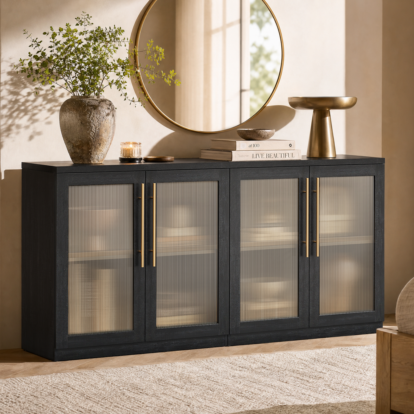 Harmo Block Sideboard Cabinet with Acrylic Door