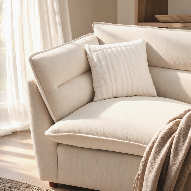 [Pre-sale] L-Shaped Sectional Sofa, Loven Modular Cloud Design with Solid Wood Legs，Pure Plume