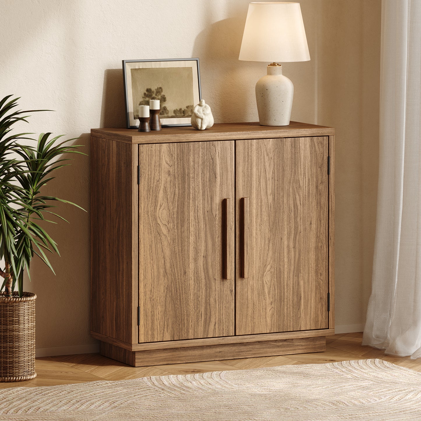 Small Sideboard Buffet with Adjustable Shelf
