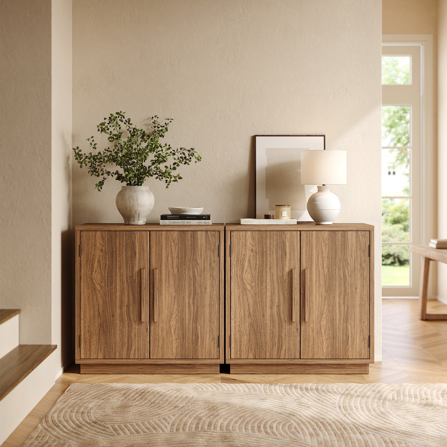 Small Sideboard Buffet with Adjustable Shelf