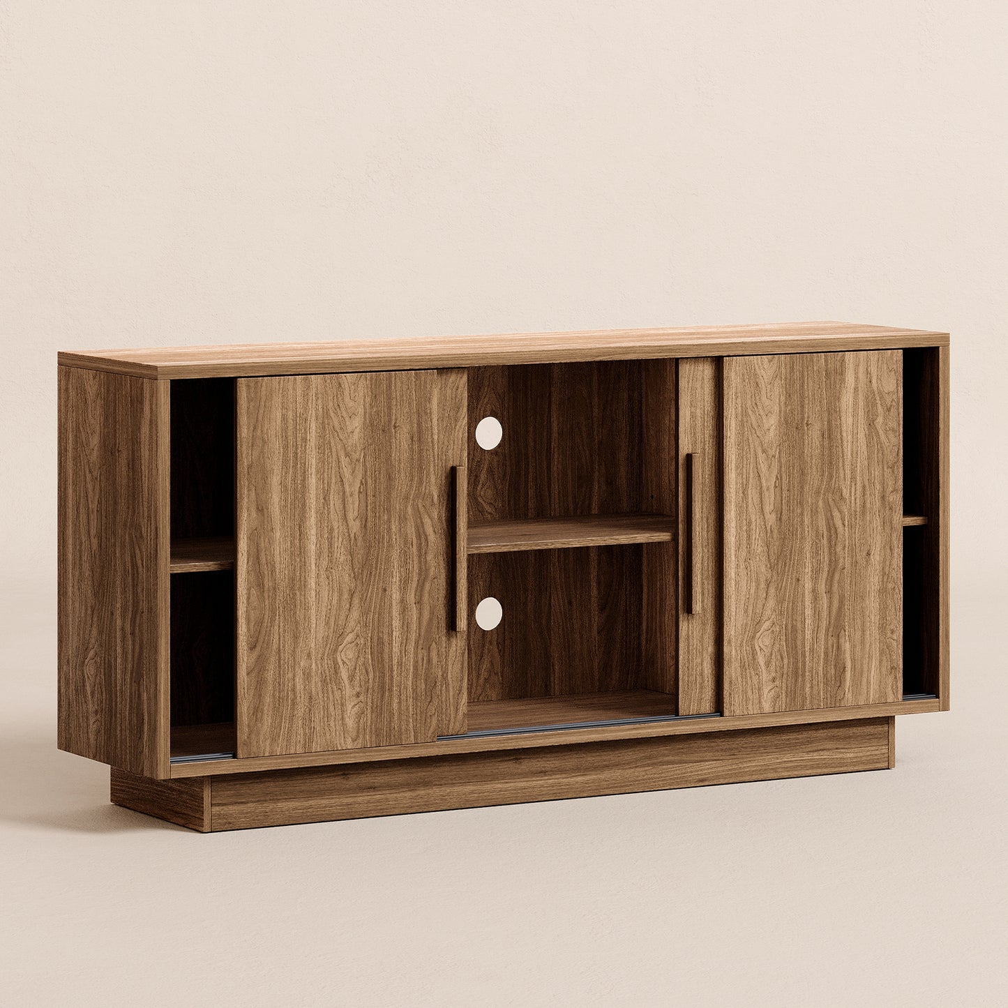 Wood Credenza Storage Cabinet with Magnetic Door Catch