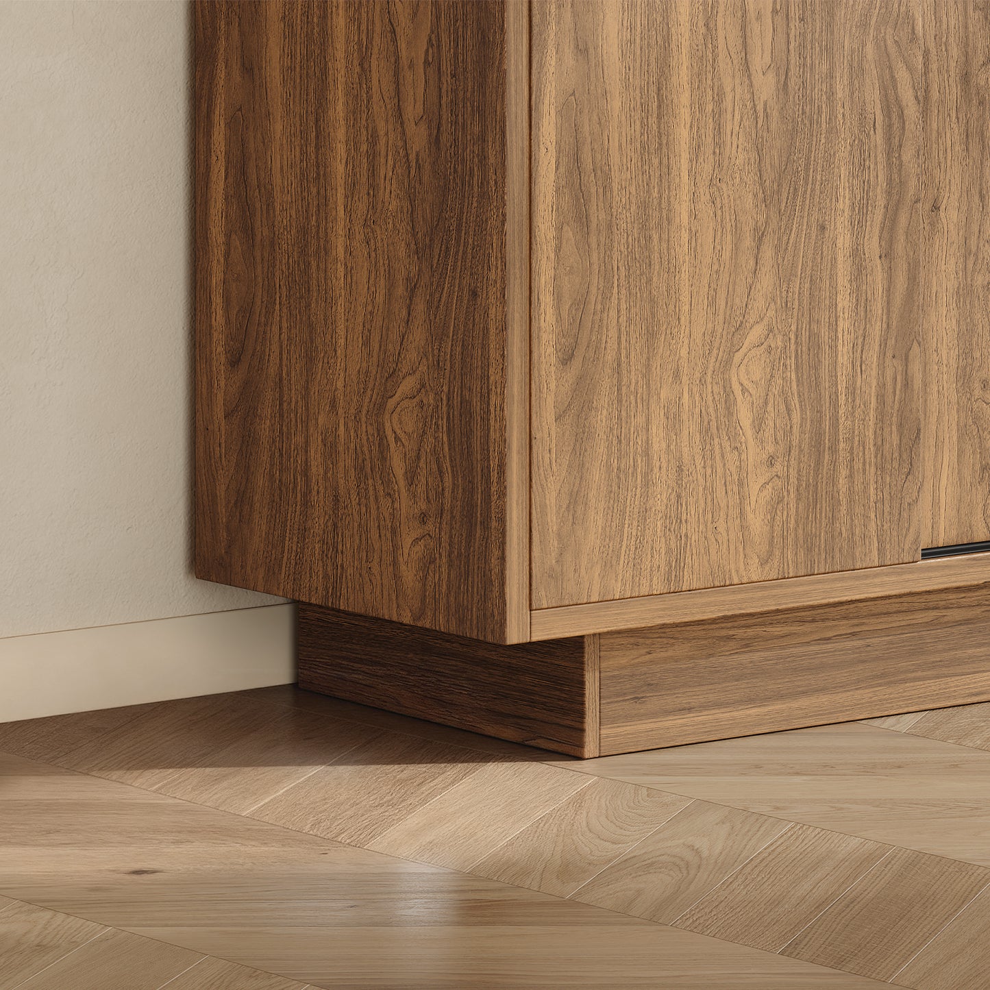 Wood Credenza Storage Cabinet with Magnetic Door Catch