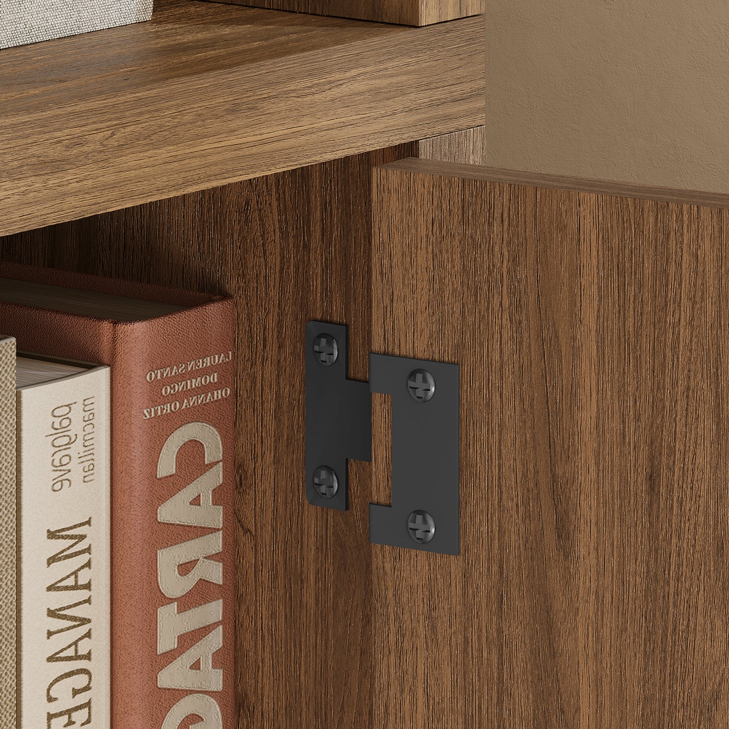 7-Tier Bookshelf with Cabinet & Adjustable Shelves