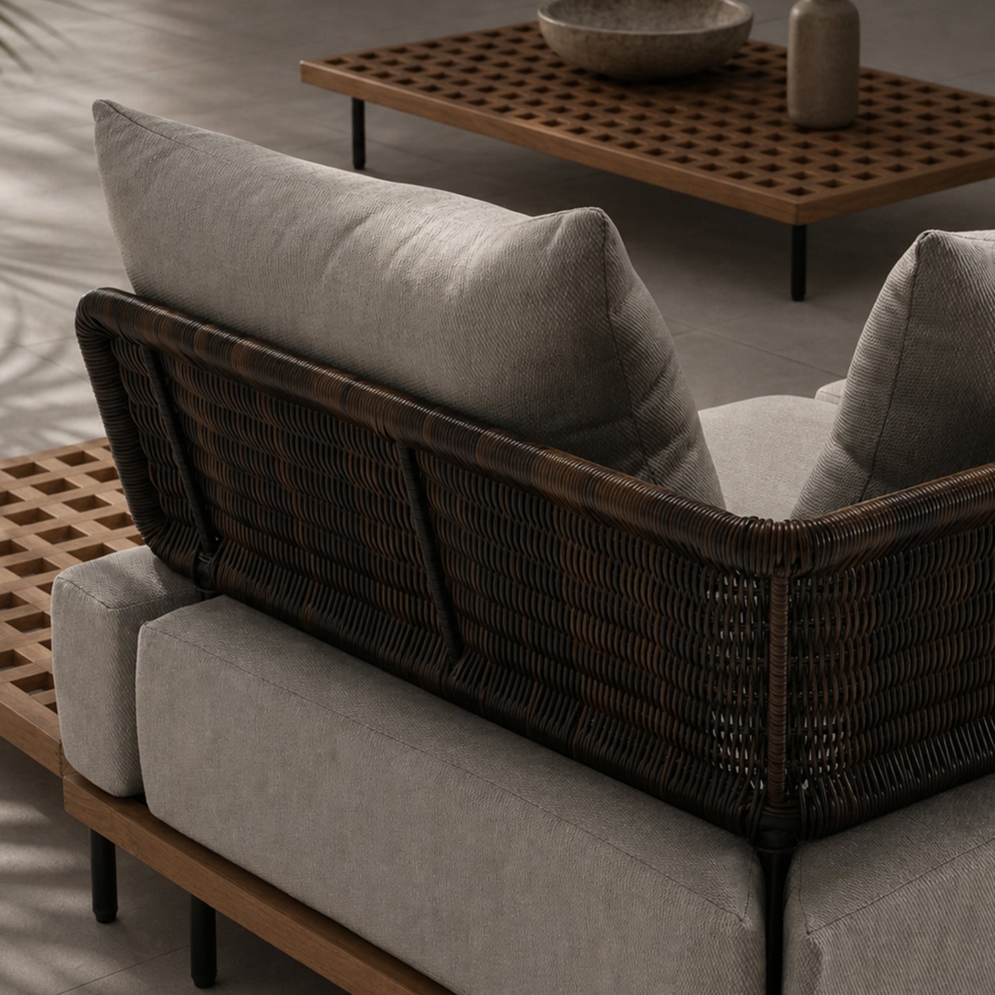[Pre-Sale] Teak Lattice Modular Outdoor Sectional Sofa Set