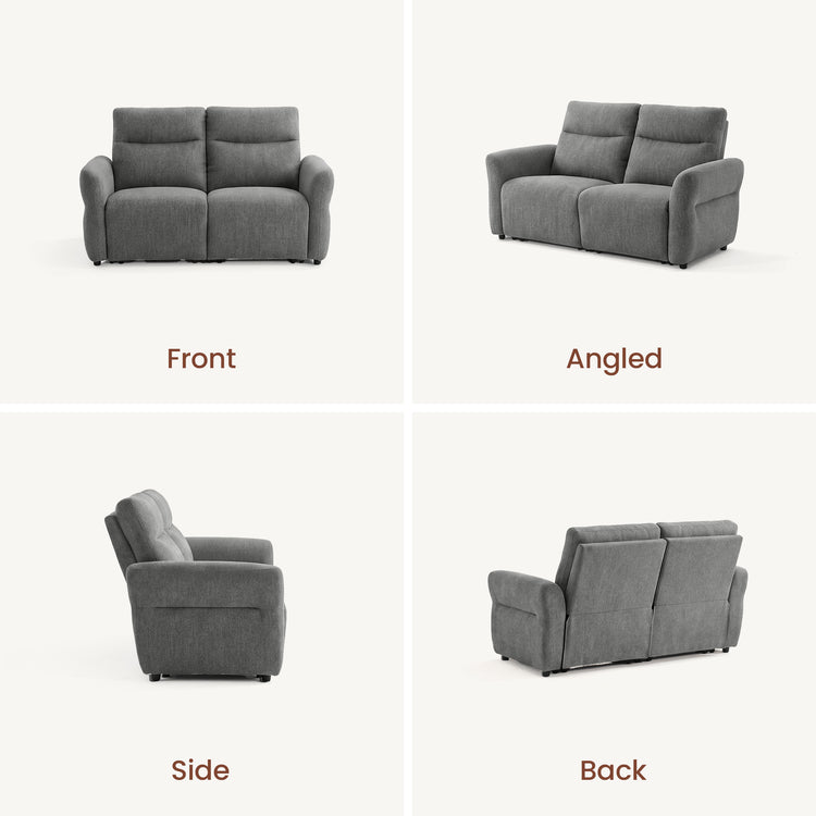  Linnea 69" Gray Textured Fabric Manual Reclining Loveseat Sofa