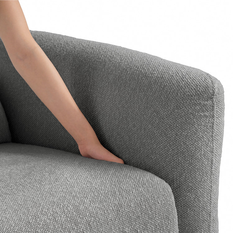  Linnea 69" Gray Textured Fabric Manual Reclining Loveseat Sofa