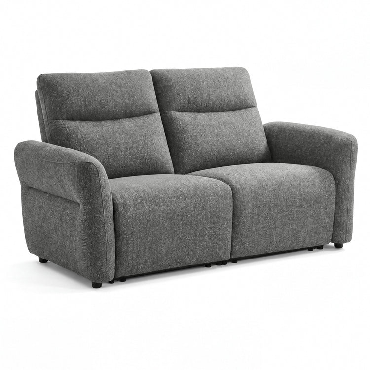  Linnea 69" Gray Textured Fabric Manual Reclining Loveseat Sofa