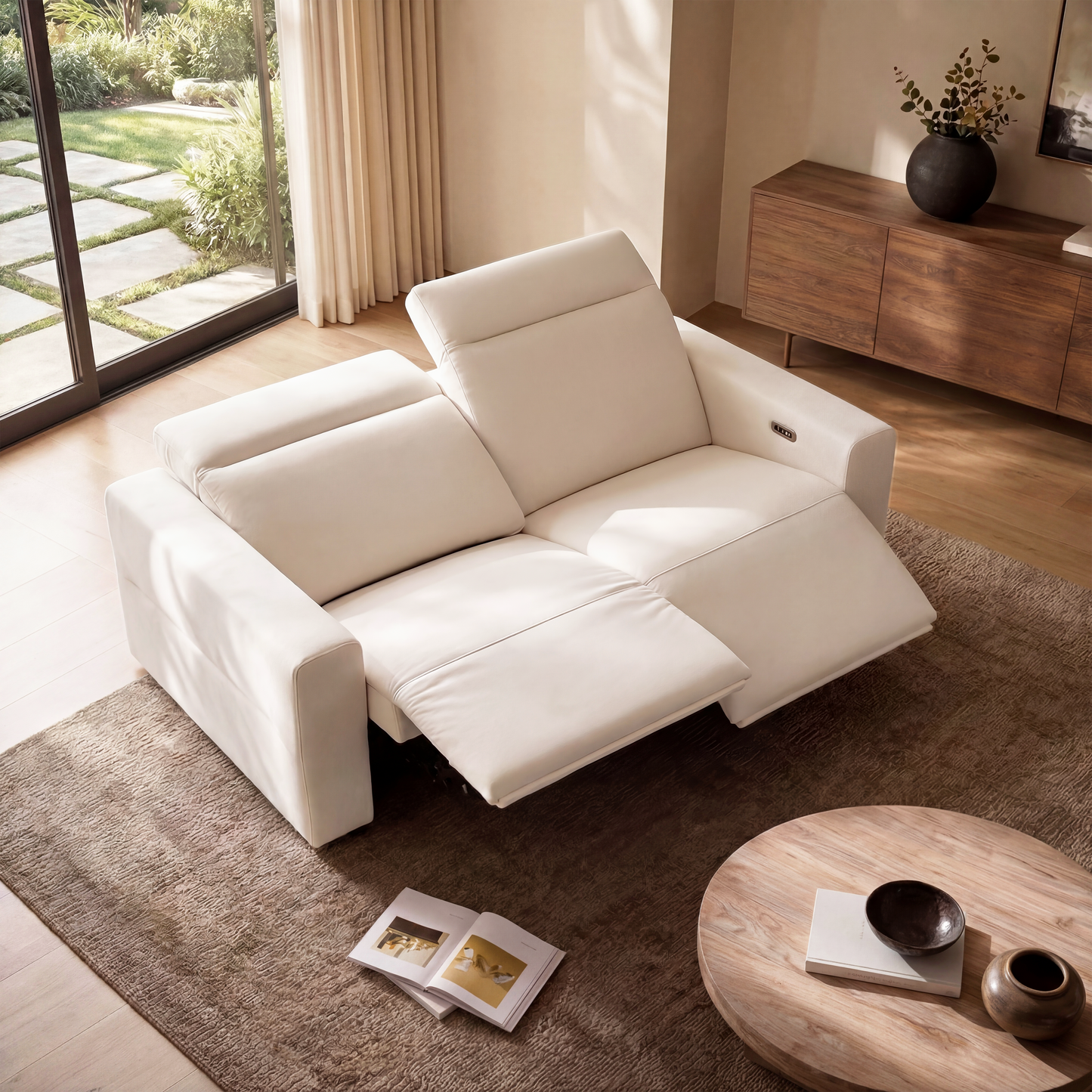Lodden 68.4" Power Reclining Sofa Loveseat with Zero Gravity & USB-C，Beige