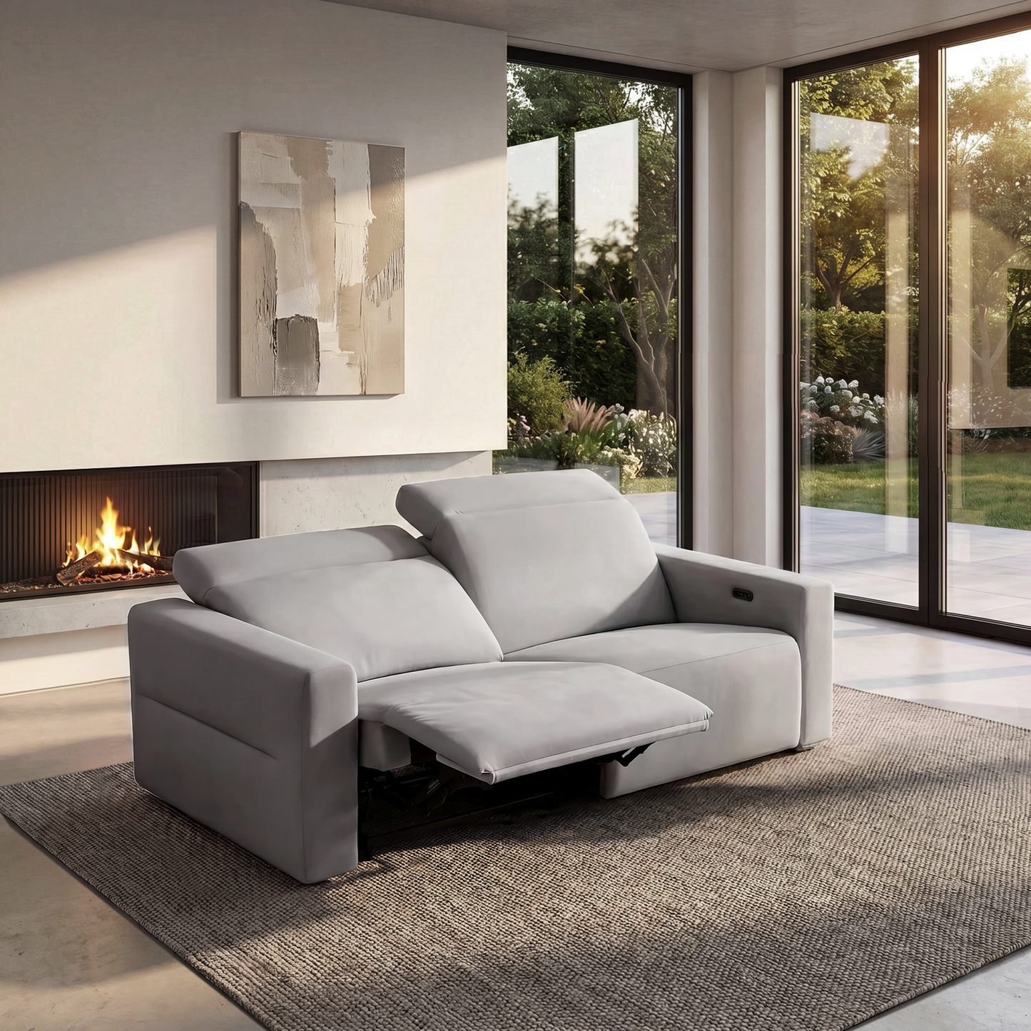 Lodden 68.4" Power Reclining Sofa Loveseat with Zero Gravity & USB-C，Grey