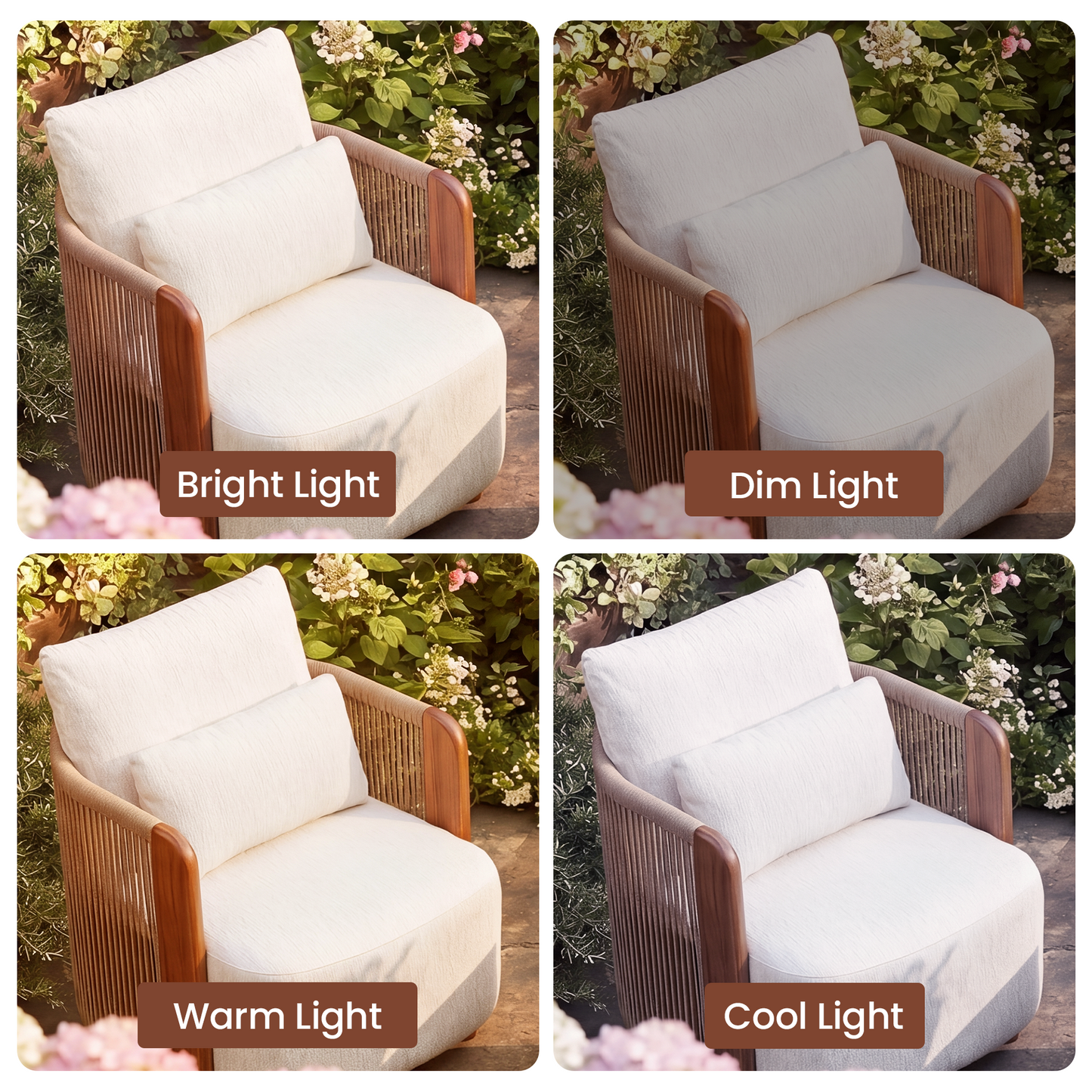 [Pre-Sale] Mesa Wood-Look & Woven Rope Outdoor Lounge Chair