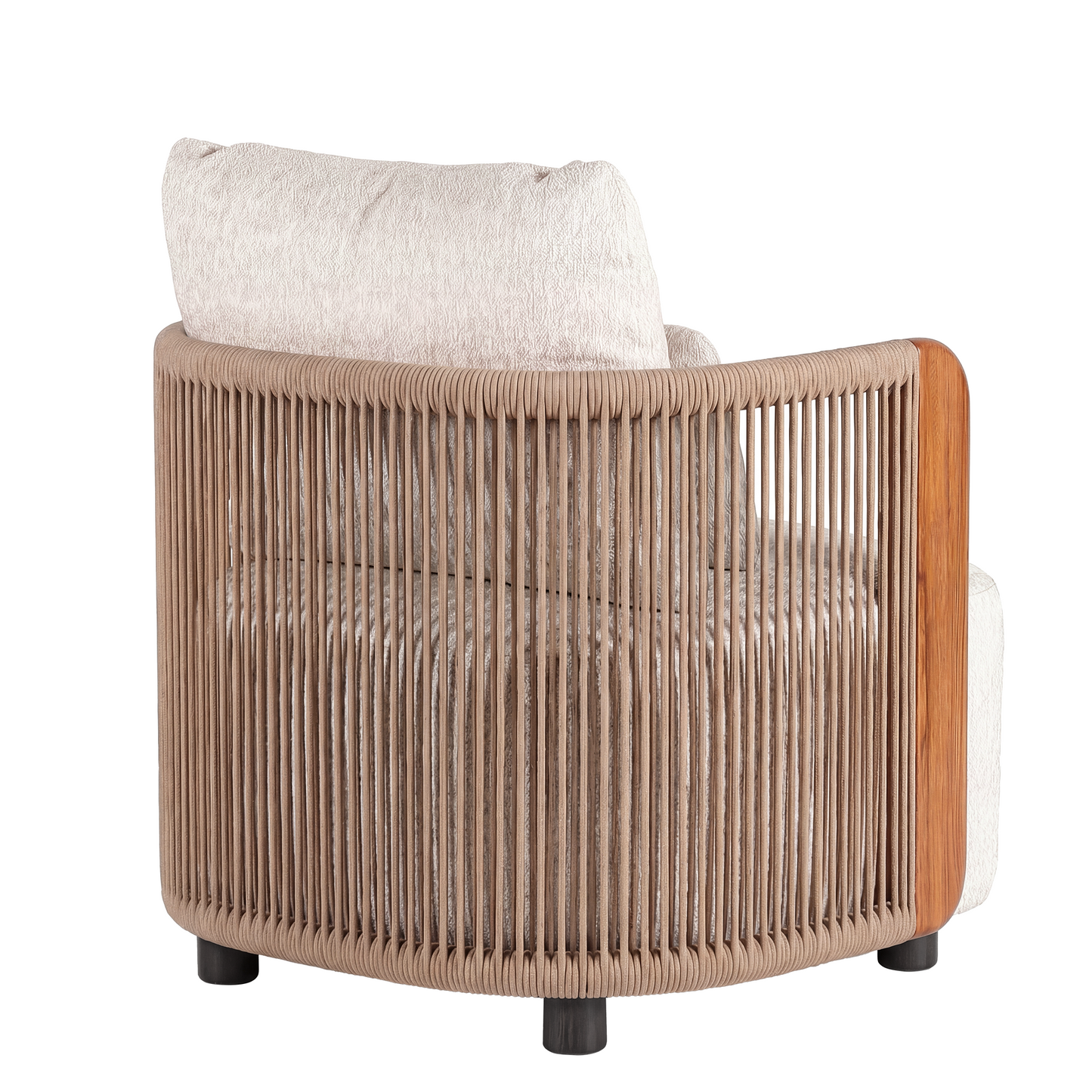 [Pre-Sale] Mesa Wood-Look & Woven Rope Outdoor Lounge Chair
