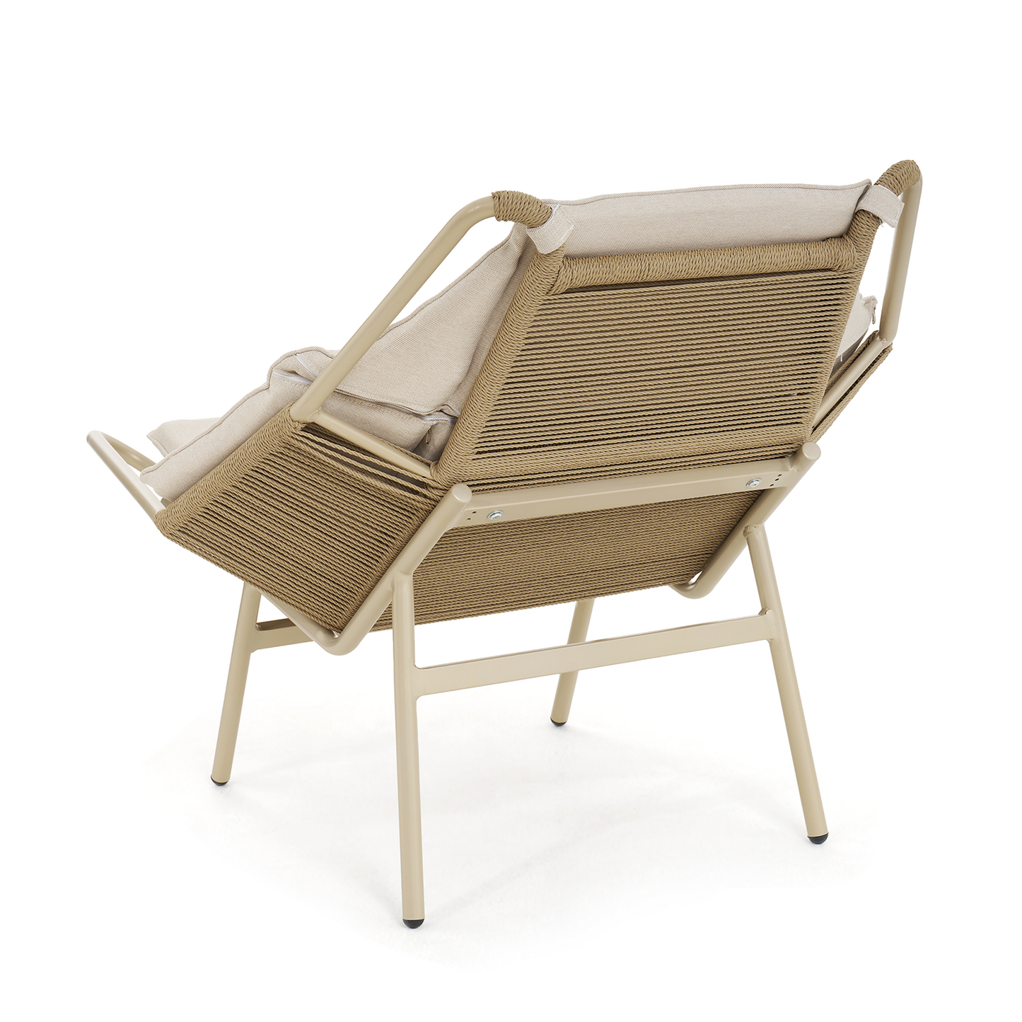 [Pre-Sale] Modern Handwoven Rope Outdoor Lounge Chair in Beige
