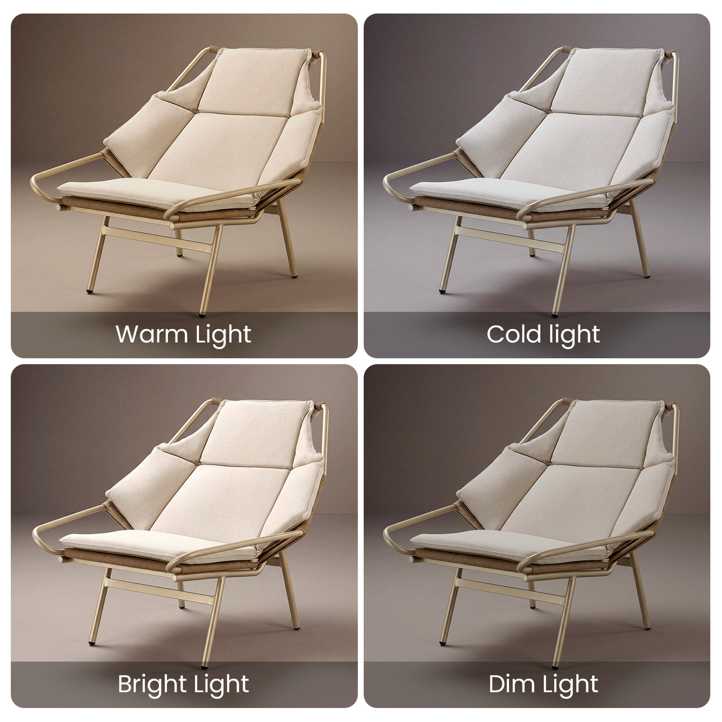 [Pre-Sale] Modern Handwoven Rope Outdoor Lounge Chair in Beige
