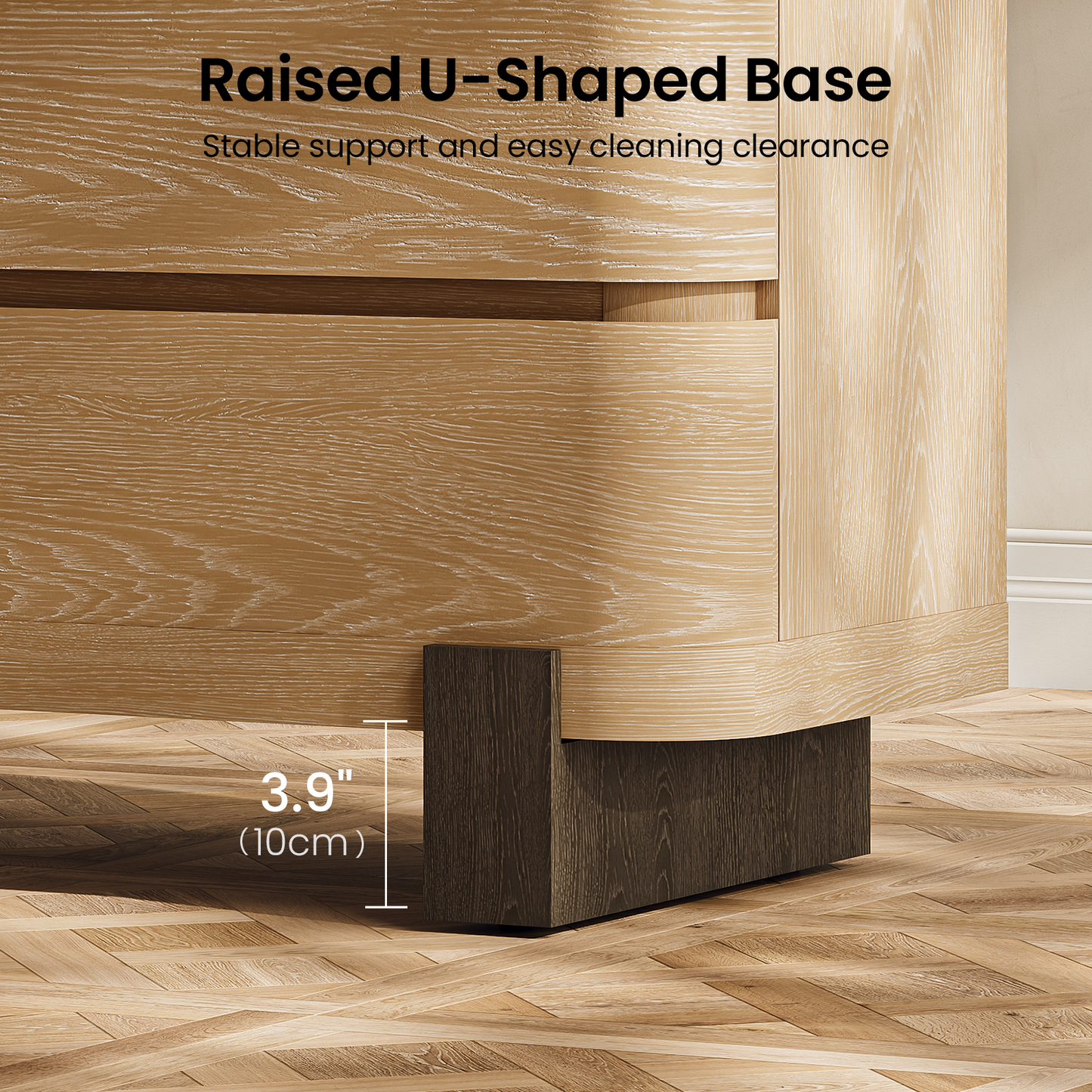 ModernMate 6 Drawer Dresser for Bedroom, 55.9 Inch Chest of Drawers with Handleless Smooth Glide Drawers, Modern Organic Dresser for Bedroom Storage, Natural Oak