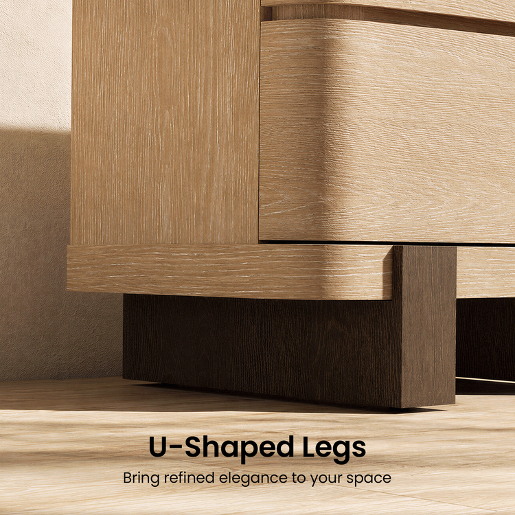 [Pre-sale] Nightstand with 2 Drawers 23.6" Large Bedside Table with Curved Front Handle-Free Storage