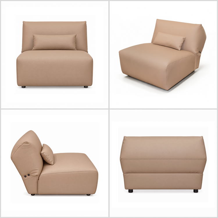 Sofá modular Cloud - Sillón de chenilla color blanco marfil, 31.7" de ancho