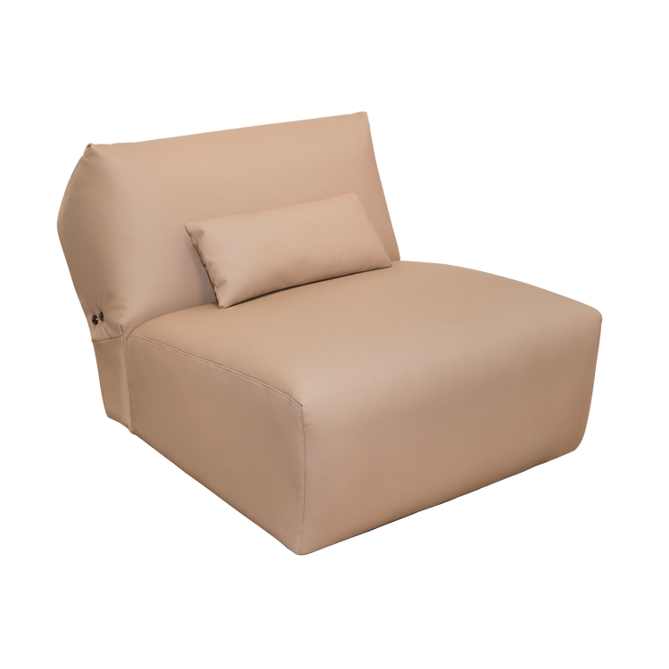 Sofá modular Cloud - Sillón de chenilla color blanco marfil, 31.7" de ancho