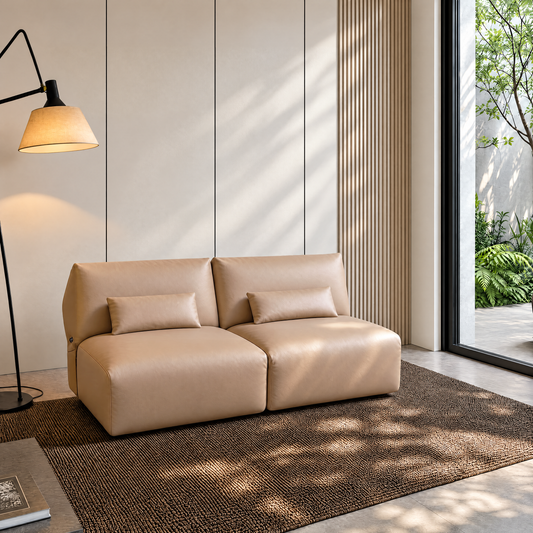 Sofá modular Cloud - Sillón de chenilla color blanco marfil, 31.7" de ancho