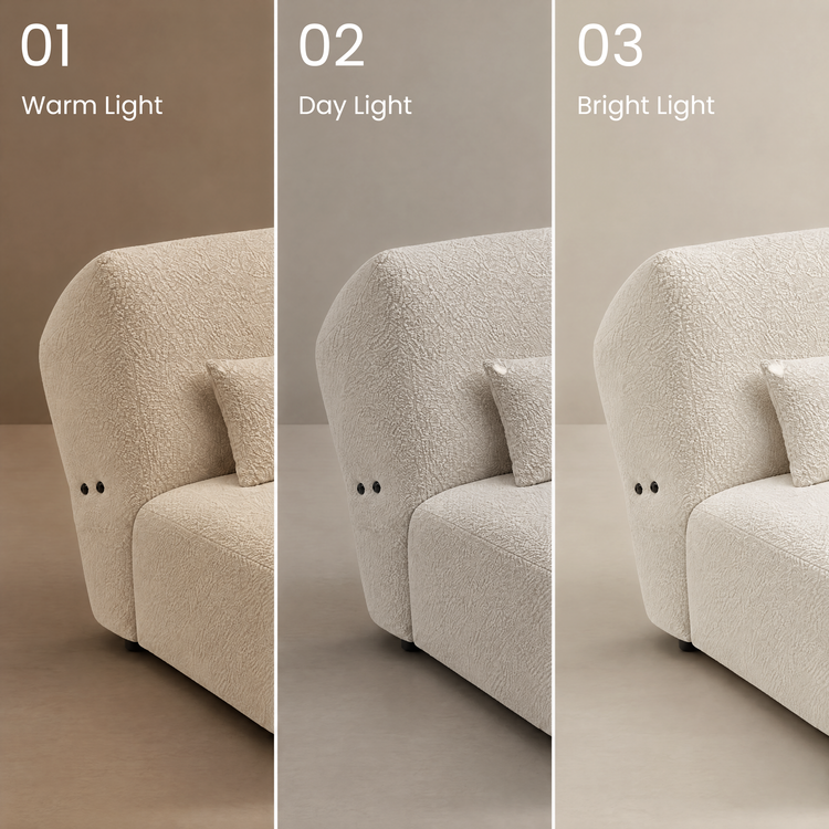 Sofá modular Cloud - Sillón de chenilla color blanco marfil, 31.7" de ancho