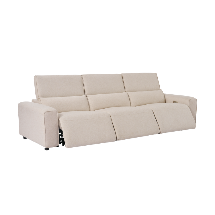[Pre-Sale] 110" Modern Power Reclining Sofa, 3-Seater Fabric Motion Sofa with Electric Footrests & Lumbar Support