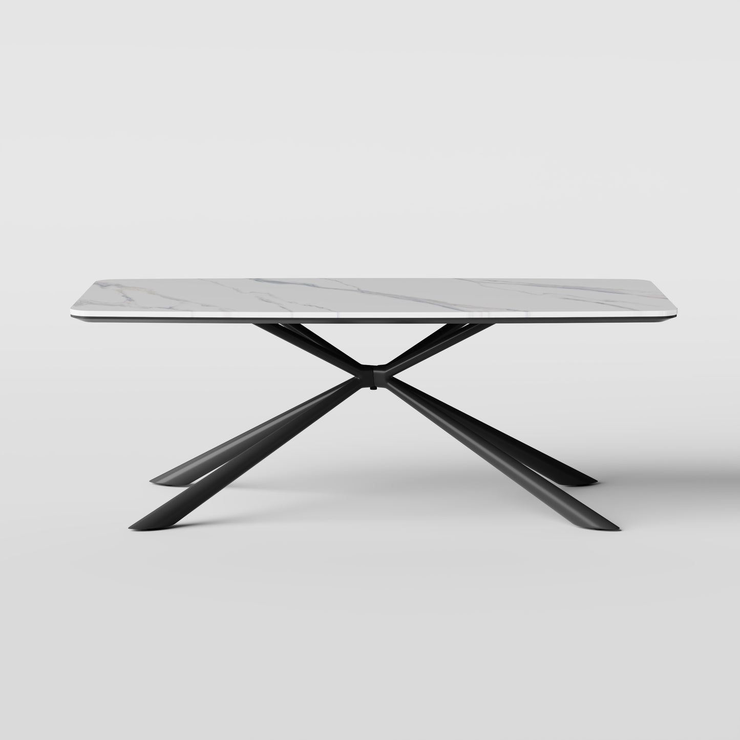 [Pre-Sale] Modern Rounded Rectangle Sintered Stone Coffee Table with Stainless Steel Base