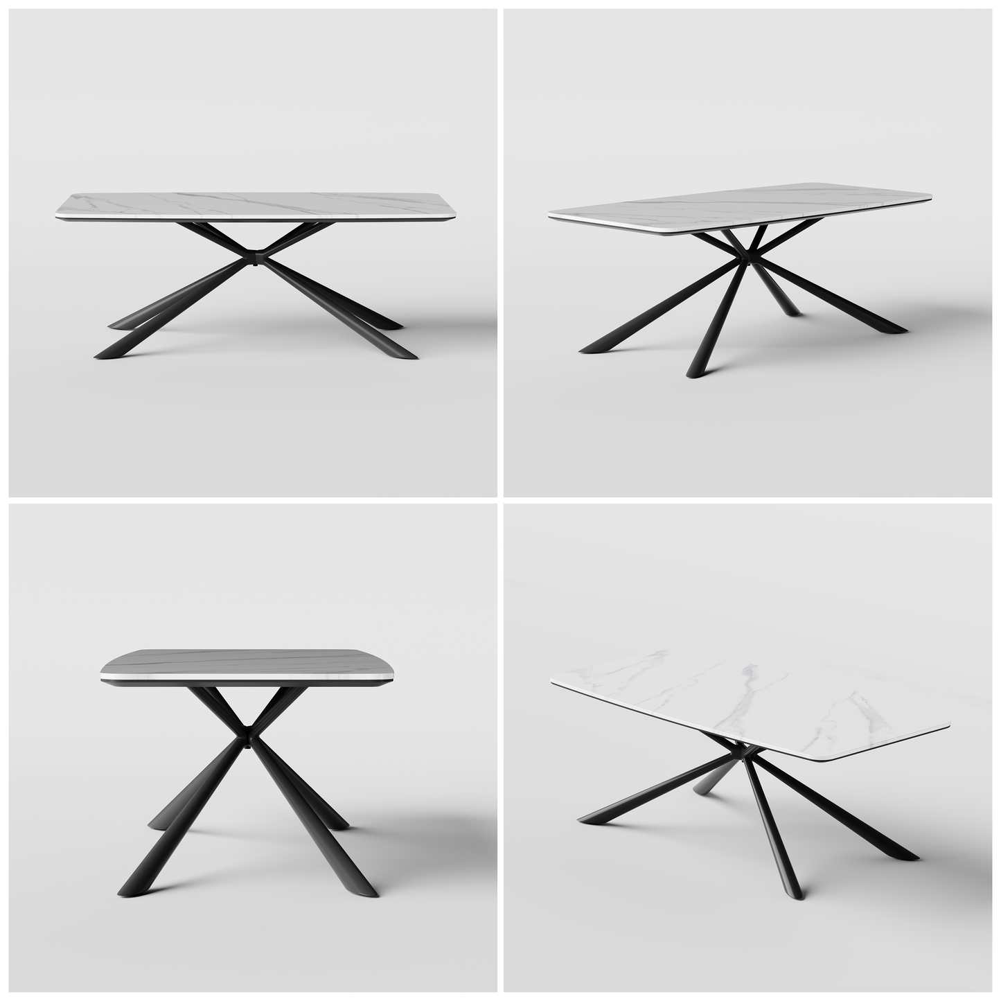 [Pre-Sale] Modern Rounded Rectangle Sintered Stone Coffee Table with Stainless Steel Base